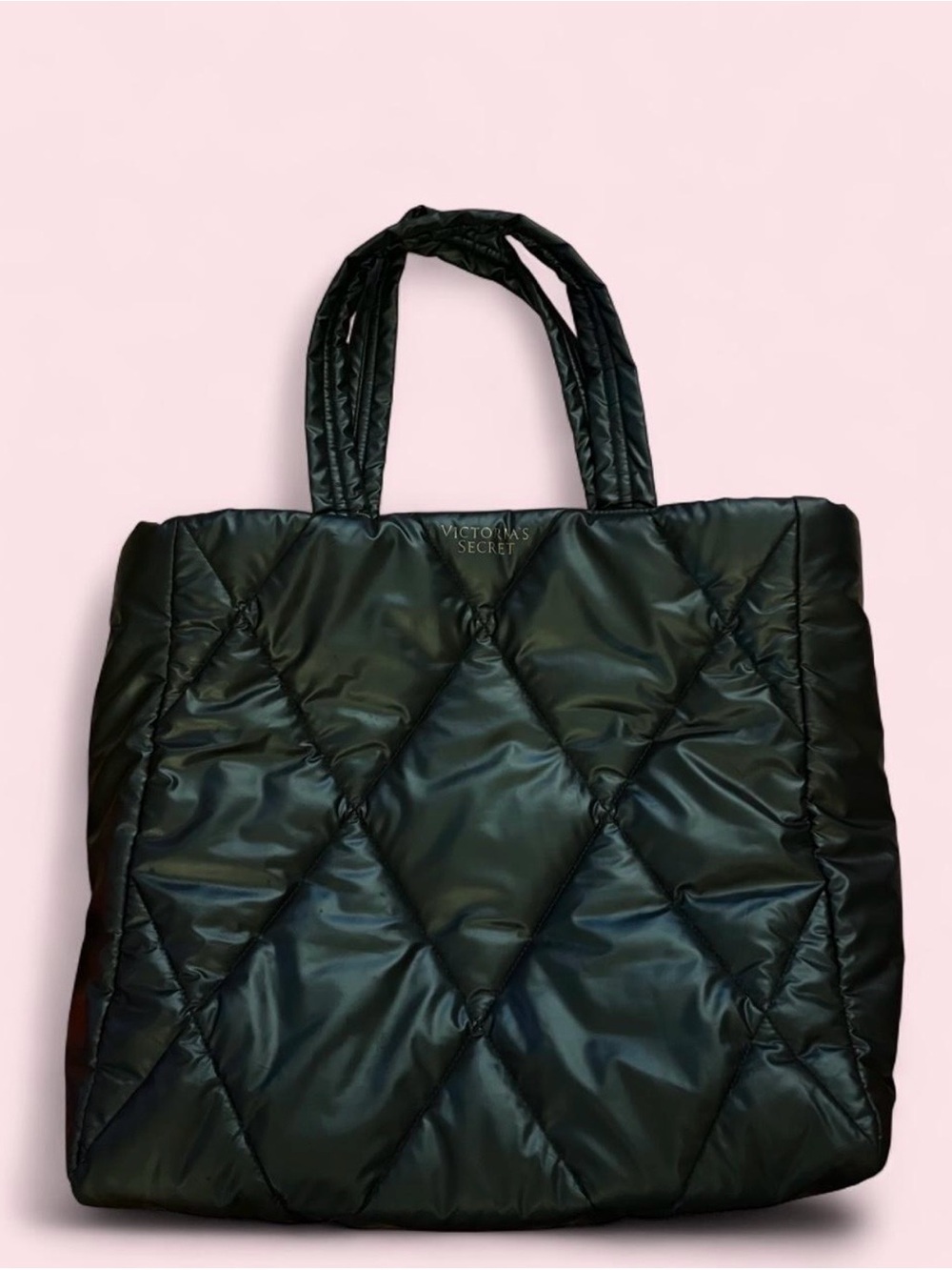 Victoria's Secret Black Quilted Puffer Tote